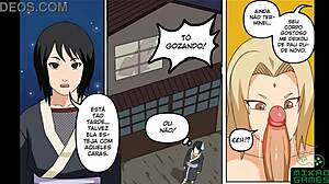 naruto parody shows tsunade losing game leading to blowjob creampie gangbang with milf blonde action