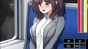 Magic Masturbator Action on Office Lady in Train Hentai Game - Explosive Orgasm!