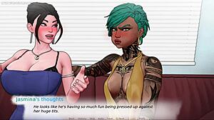 busty milf stepmom shoves her huge tits in his face. stepmom with biggest tits in devine heel 03 3d game