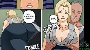 naruto parody shows tsunade losing game leading to blowjob creampie gangbang with milf blonde action