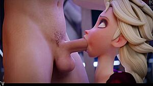 Elsa From Disney Takes Huge Bwc Deepthroat Blowjob And Facial In Rule 34 Anime