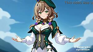 Bu Lisa Genshin Impact porno derlemesini gördün mü? Seksi ve çıplak!