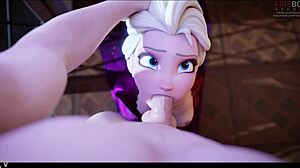 Elsa From Disney Takes Huge Bwc Deepthroat Blowjob And Facial In Rule 34 Anime