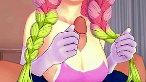 Mitsuri Kanroji želi igrati z velikim kurcem v neocenzuriranem hentai