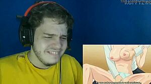 Watching the animation where boobs bounce in episode 01.