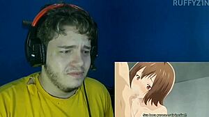 Watching the animation where boobs bounce in episode 01.