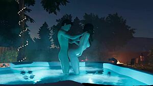 House Party Game Leads To Hot Tub Fucking In The Pool