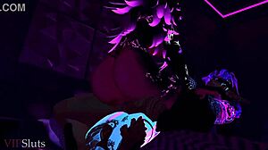 Cyberpunk vixen in big ass blowjob and cowgirl riding dominates sneaky burglar thief with femdom control. She devours him fully in animation.