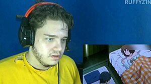 Watching the animation where boobs bounce in episode 01.