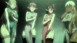 Blonde elf gets hardcore doggystyle blowjob and creampie in hentai fest. Details show big tits and ass.