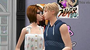 shy classmate porno in sims 4 with blowjob and doggystyle