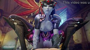 Intense overwatch hentai with d.va, widowmaker, and tracer