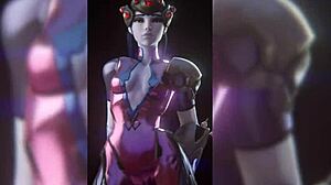 Intense overwatch hentai with d.va, widowmaker, and tracer