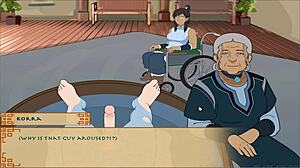 Old lady in four elements trainer gets assfucked hard!