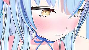 Yukihana Lamy Vtuber אנימה מזיינת עם פעולה אינטנסיבית