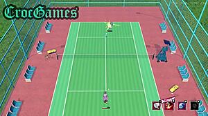 ألعب التنس في لعبة أنمي هينتاي.