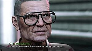 Blonde slut sucks monster cock in public cunilingus scene from Lost Love part 24