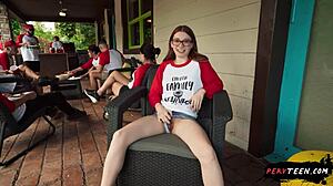 Family Reunion with Best Friends Pervy Stepsister Involves Outdoor Blowjob and Petite Redhead Riding