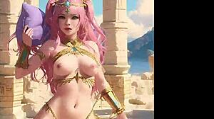 Sex goddess hosts beach party in costumes