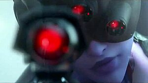 Intense overwatch hentai with d.va, widowmaker, and tracer