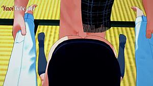 shirou blowjob and bareback with sieg on tatami, cum in mouth and ass