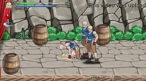 Pretty princess interacts with soldiers in ailice hentai action game