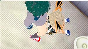 爆豪デクカミナリショートオーギー トイレで顔射中出しアナルファック