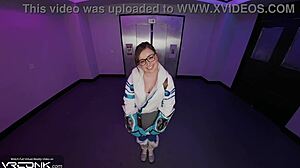 Chubby Mei rides huge cock in VR