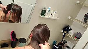 pov caught peeing then bent over and used wife in bathroom