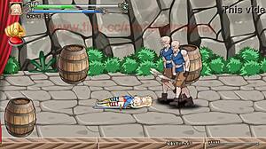 Pretty princess interacts with soldiers in ailice hentai action game