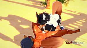 hey check out these two furry dogs giving blowjob on beach with cumshot in hardcore yaoi animation