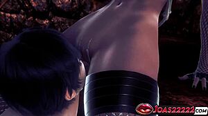 Big tits & high heels action for sexy elise - cunnilingus face-sitting until explosive orgasm in 3d hentai