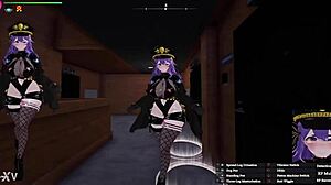 Hentai Game 3D Secrets Of Exposure Purple Hair Guard Girl Getting Wide