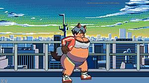 Michiru experiences detailed belly inflation in anime