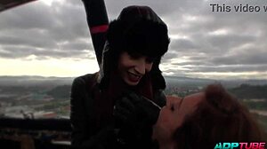 Anal domination of mature woman in balloon