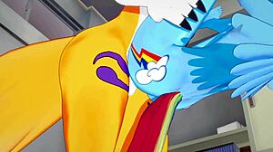 Digimon My Little Pony Yaoi - Renamon And Rainbow Dash Handjob Blowjob Fucked With Creampie In Ass - Yiff Anime Manga Gay