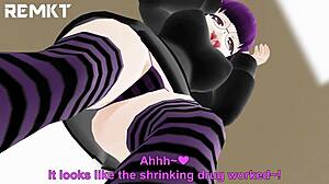 Giantess MMD Mengintai dan Masukkan dalam Animasi Fetish