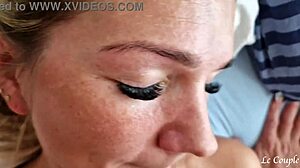 Husband woke up horny in the morning and started to touch his wife which continued with fucking and ended with huge cumshot