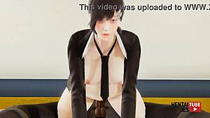 Chainsaw Man: Kobeni Rides Dick In Hentai