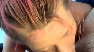 real hooker in car letting guy cum in mouth then sucking it off