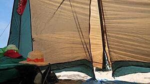 Almost caught having risky fun with a stranger on the beach