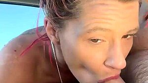 real hooker in car letting guy cum in mouth then sucking it off