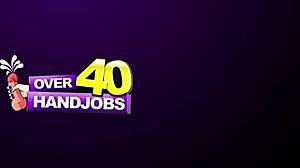 Omfg this big titty milf delivers intense handjob leading to hard cum