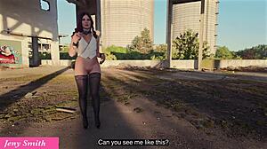 Jeny Smith Gets Caught Naked in Public and Locked Out!