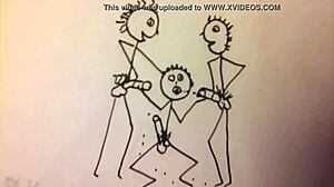 Young Fit Man Blows Two Guys In Stickman Animation