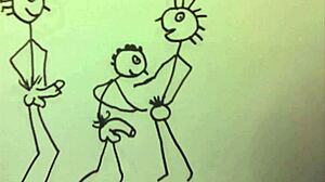 Young Fit Man Blows Two Guys In Stickman Animation