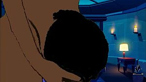 Animație sex cu ebony neagră cunilingus și lingere