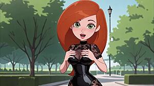 i watch the redhead cartoon girl try on black lingerie