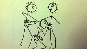 Young Fit Man Blows Two Guys In Stickman Animation