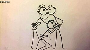 Young Fit Man Blows Two Guys In Stickman Animation